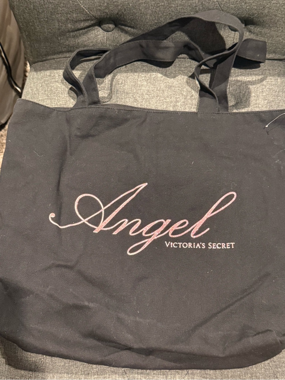 Victoria's Secret Black Tote with Pink 'Angel' Script